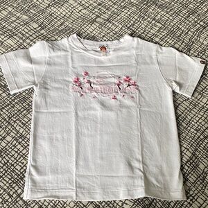 Bape Kids White Tee with Pink Floral Design